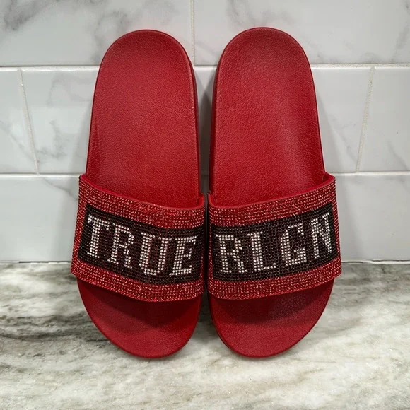 Slide Sandals True Religion Rhinestone Slides BNWOT True
